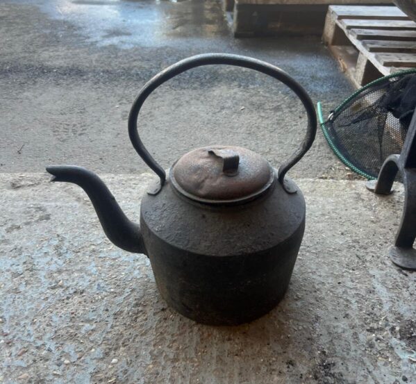 Reclaimed Antique Cast Iron Fireplace Kettle