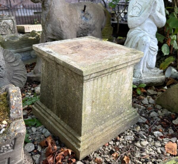Reclaimed Weathered Stone Garden Plinth