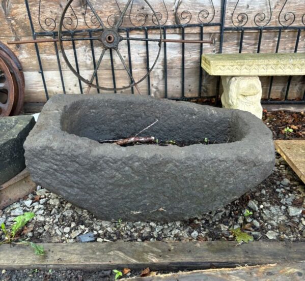 Authentic Reclaimed Hand-Chiseled Stone Trough