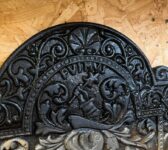 Reclaimed Arched Cast Iron Armorial Fireback