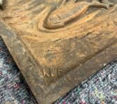 Reclaimed Cast Iron Cygnus Swan Fireback Dated 1976
