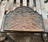 Reclaimed Cast Iron Heraldic Crest & Oak Leaf Fireback
