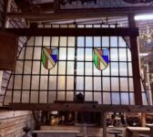 Large Heraldic Stained & Leadened Glass Window Panel