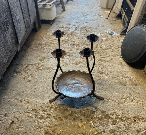 Vintage Wrought Iron 4-Light Candelabra