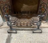 Wrought Iron Fleur-de-Lys Fire Basket & Grate