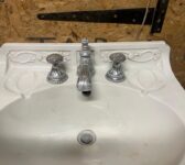 Reclaimed Ornate Floral Ceramic Pedestal Basin