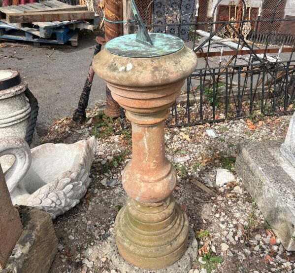 Reclaimed Terracotta Pedestal Sundial