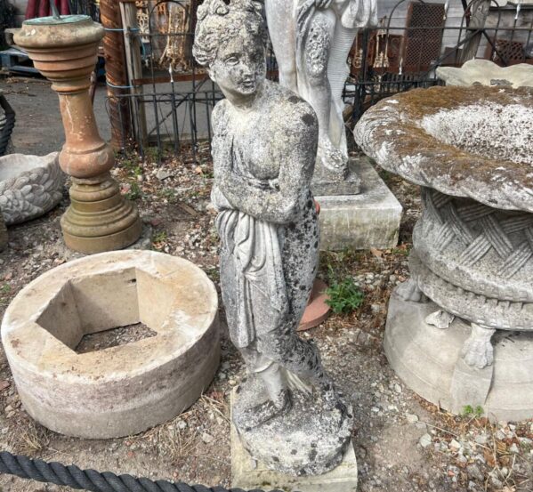 Reclaimed Cast Stone Classical Maiden Statue