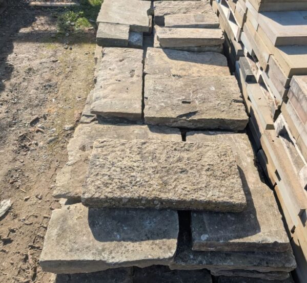 Reclaimed Thick York Stone Paving Slabs
